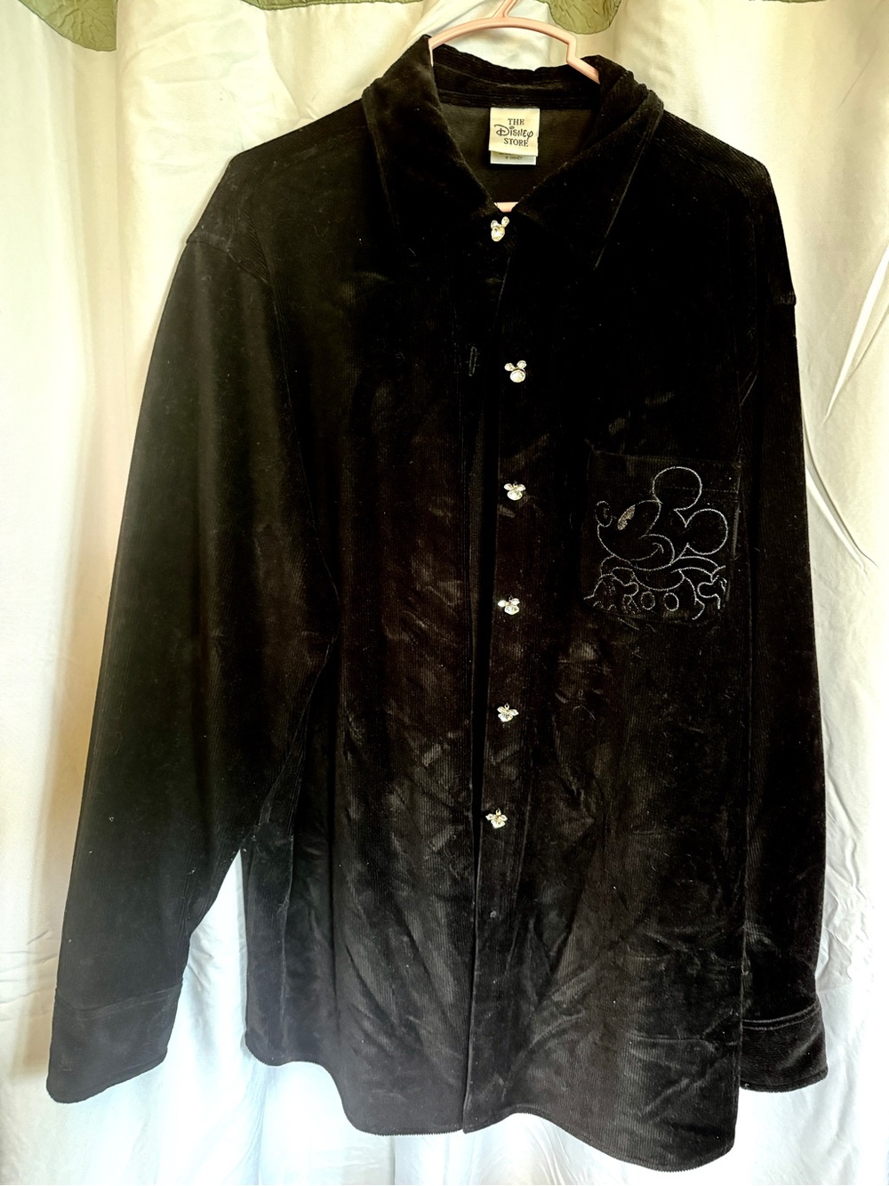Disney Black Velvet Jacket with Embroidered Mickey